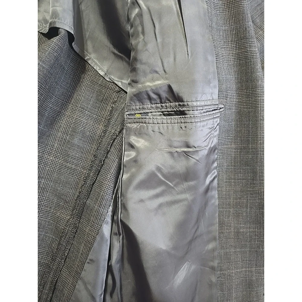 Brooks Brothers 1818 USA Made Wool 43R Suit Blazer Coat Jacket Gray Plaid Mens